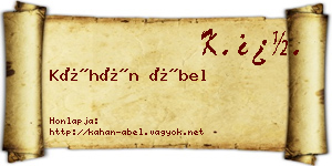 Káhán Ábel névjegykártya